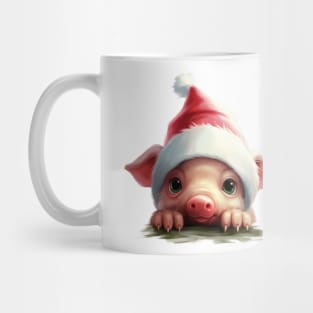 Christmas Peeking Baby Pig Mug